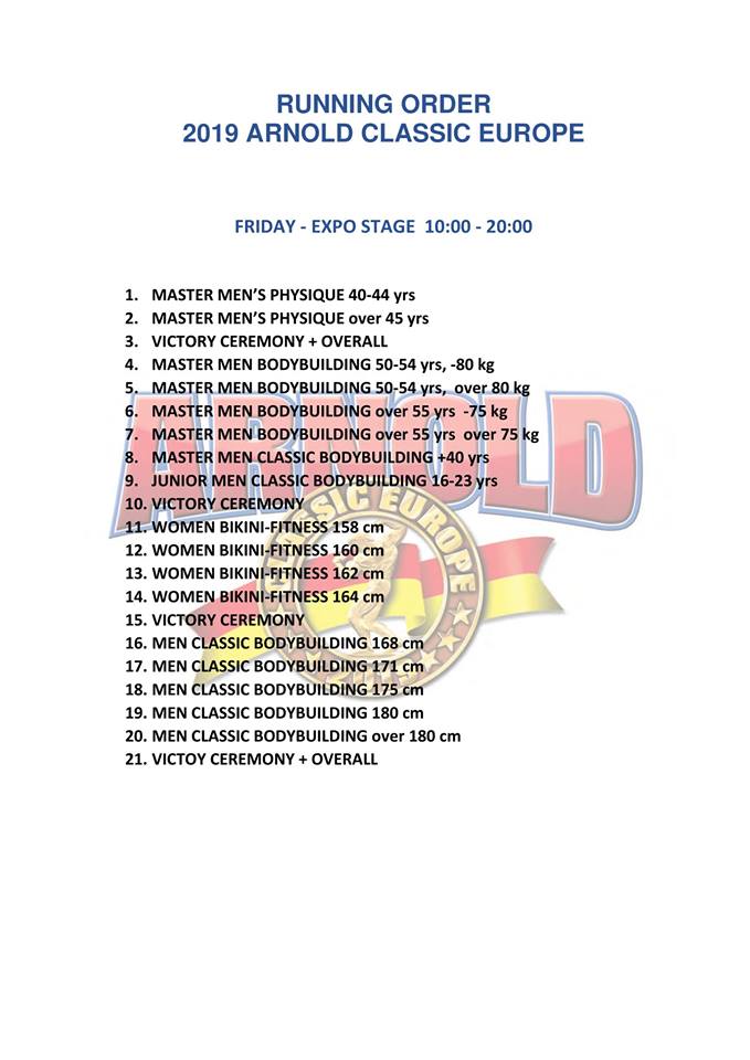 Трансляция ARNOLD CLASSIC EUROPE 2019 из Испании - Бодибилдинг форум AnabolicShops